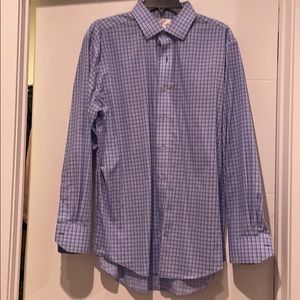 Checkered blue and white button down